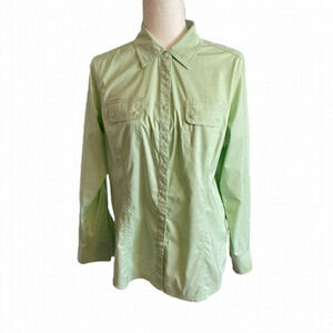 Eddie Bauer Ladies Mint Green Long Sleeves - Roll up - Size Large